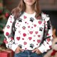 thumbnail image 1 of Vestido de verano para niña con estampado de flores de Pascua, manga corta, bolsillos con volantes y cuello redondo, top de poliéster, 1 of 5