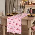 thumbnail image 2 of Pink Flamingo Table Runner, Summer Animals Washable Cotton Linen Table Runners 120 Inches Long, Dresser Scarf Runner for Dining/Living Room/Kitchen/Square Tables 13''x120'', 2 of 9