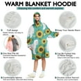 thumbnail image 5 of White Poodle Dog and Sunflowers Wearable Oversized Blanket,Wearable Blanket Hoodie for Adults,Cozy Hooded Blankets with Super Pockets,Super Warm Fuzzy Pullover for Women & Men, 5 of 6