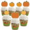 Big Dot of Happiness Pumpkin Patch - Cupcake Decoration - Fall, Halloween or Thanksgiving Party Cupcake Wrappers and Treat Picks Kit - Set of 24