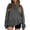 Dark Gray, variant on Kixjoy Hoodies for Women Fashion Button Long Sleeve Hoodies Casual Floral Print V Neck Sweatshirts Soft Loose Fit Winter Womens Hoodies Pullover, Navy XXL