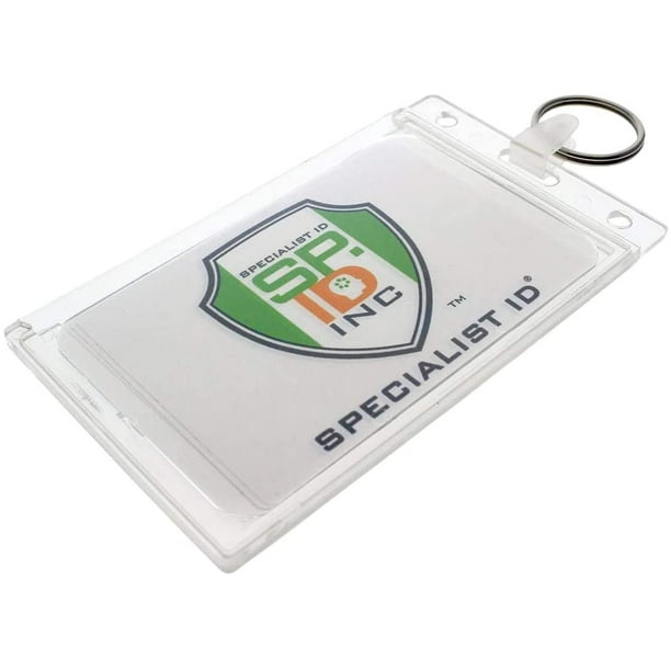 Specialist ID Rigid Fuel Card Holder with Key Ring Clear Hard