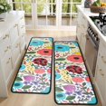 thumbnail image 4 of Kitchen Rugs Sets Of 2,Pioneer Flower Floral Print Pattern Anti Fatigue Kitchen Mat Rugs Non Slip Washable,Decorative Kitchen Floor Mats for Kitchen,Sink,Laundry,17"x47"+17"x47", 4 of 5