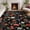 Black, variant on 8x10 Area Rug for Living Room, Floral Washable Rugs Low Pile, Soft Non Slip Vintage Carpet for Bedroom, Kitchen, Dining Room, Office, Beige
