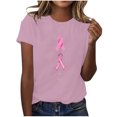 thumbnail image 2 of DPTALR Women's Breast Printed Round Neck Short Sleeve Top Short Sleeve Round Neck Top, 2 of 4