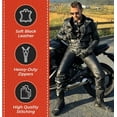 thumbnail image 2 of Daniel Smart Men Classic Biker Leather Pant – Black Casual Motorcycle Protective Over Pant with Multiple Pockets., 2 of 6