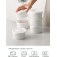 thumbnail image 5 of 10 oz Ramekins with Lids Oven Safe, Large Creme Brulee Ramekin with Covers, Souffle Dishes Porcelain Ramekins Bowls for Baking Sauce Dessert, Set of 6, White, 5 of 8