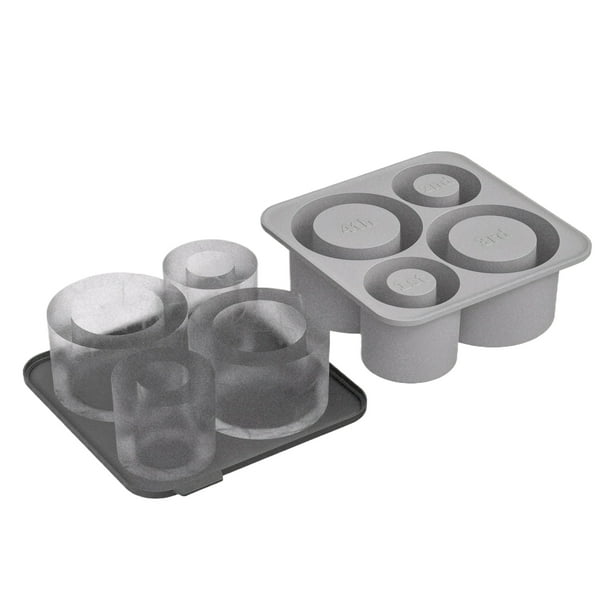 Wosthever Moldes de hielo del silicón de la categoría alimenticia para el lanzamiento fácil de la taza de las bandejas del cubo de los Barra de herramientas gris
