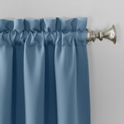 Sun Zero Kylee Energy Efficient Room Darkening Rod Pocket Curtain Panel, 54 X 84, Vintage Blue