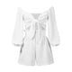 thumbnail image 4 of Sunloudy Traje casual para mujer, blusas cortas de manga larga con hombros descubiertos de color sólido + pantalones cortos sueltos con volantes Sunloudy  moda, 4 of 10
