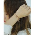 thumbnail image 4 of Pulsera de nota para mujer Encanto Tobillera ajustable en capas Adolescentes Niñas Joyería de tobillera de acero de titanio Feliz Sencillez, 4 of 5