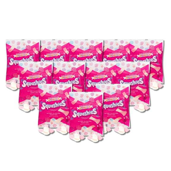 Smarties Squashies Candies - Raspberry and Cream Flavored Marshmallow/Foam Gummies - Case of 12 by Lyza's Sweets & Treats