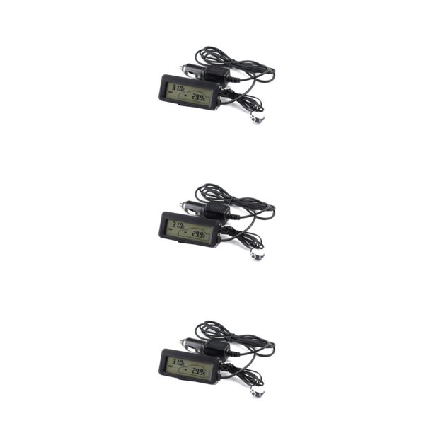 Riwesomey Mini termómetro 12V pantalla LCD azul Digital estación meteorológica montada en el vehículo medidor de temperatura del coche Type1