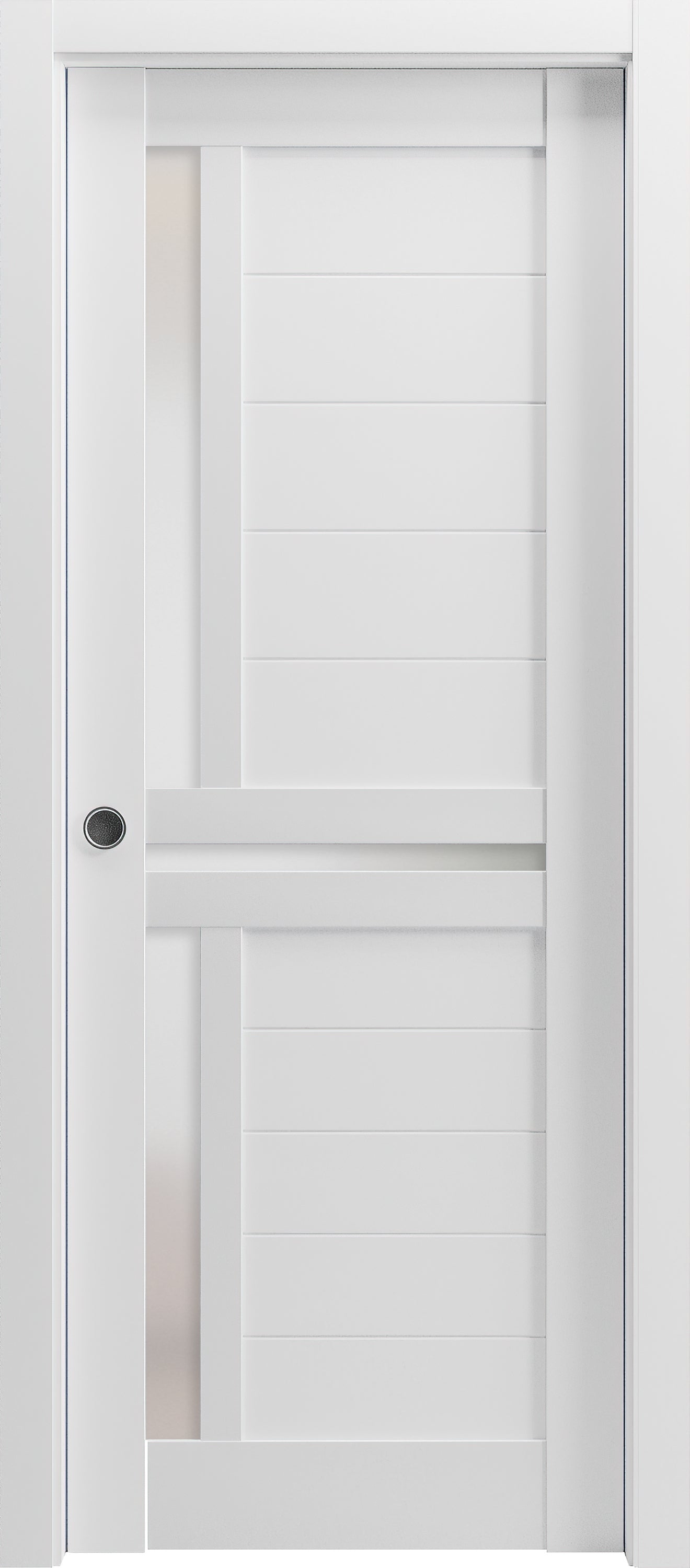 Sliding French Pocket Door 30 x 80 inches with Veregio 7288 White