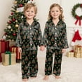 thumbnail image 4 of Gubotare Christmas Gifts for Kids Girls Pajama Set Pack of 2 | Kids Pink & Grey Graphic Long Sleeve Top & Long Leg Bottoms Size 7-8 (Black,7-8 Years), 4 of 6