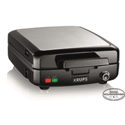 Krups Stainless Steel 4 Slice Belgian Waffle Maker with Removable Plates, GQ502D51