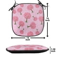 thumbnail image 5 of Valentine's Day Chair Seating Cushion Set of 2, Continuous Pattern of Mini Hearts Romantic Tree Abstract Design, Seat Pads with Anti-slip Backing, 16"x16", Pink and Pastel Pink, by Ambesonne, 5 of 7