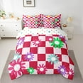 thumbnail image 2 of Homewish Teens Adults Chic Floral Plaid Twin Bedding Sets 7-Piece,Geometric Plaid Grid Bedding Comforter Set Microfiber,Abstract Colorful Flowers Breathable Sheet Sets,Luxury Bedroom Decor, 2 of 8