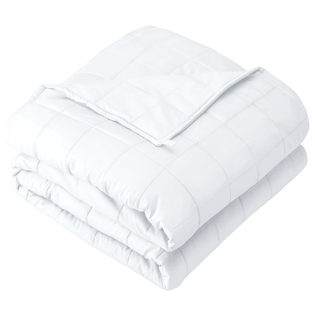 Manta con Peso Bare Home 17 Libras para Adultos 60 x 80 Sarga de Algodón 210 Hilos Color Blanco