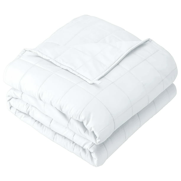 Manta con Peso Bare Home 17 Libras para Adultos 60 x 80 Sarga de Algodón 210 Hilos Color Blanco