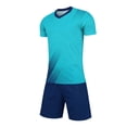 thumbnail image 5 of Nilvkv Toddler Girl Outfit, Girls Athletic Sets, Fast Dry Breathable Short Sleeve Jersey and Pocketed Shorts Set Training Blue 13-14 Years, 5 of 8