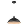 thumbnail image 3 of Millennium Lighting  R Series 14" Metal Cord Hung Warehouse LED Indoor Outdoor Pendant Light Satin Black Black Satin, 3 of 4