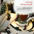 thumbnail image 4 of Alpine Corporation Animated Christmas Ski Resort Holiday Tabletop Decor with 12 Warm White LED Lights and Moving Skier Figurines, 12" L x 8" W x 9" H, 4 of 11