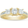 Pompeii3 2ct Three Stone Diamond Ring 14K Yellow Gold