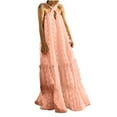 thumbnail image 1 of Vestidos para mujer Maxi vestido de moda bohemio con cuello en V suelto sin mangas sólido vestido de media pantorrilla Odeerbi  ODB-5, 1 of 8