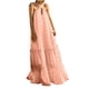 thumbnail image 1 of Vestidos para mujer Maxi vestido de moda bohemio con cuello en V suelto sin mangas sólido vestido de media pantorrilla Odeerbi  ODB-5, 1 of 8