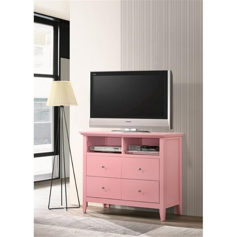pink dresser and nightstand set Zohar Pink Upholstered Panel Bedroom Set from Furniture of America