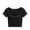 casual a Black tops, variant on ATOYSOY Women's Ribbed Slim Crop Tops Fashion Shirts Solid Color Round Neck Retro for Teens Girls Summer Pullover Short Sleeve Elegant Casual Drawstring White XL