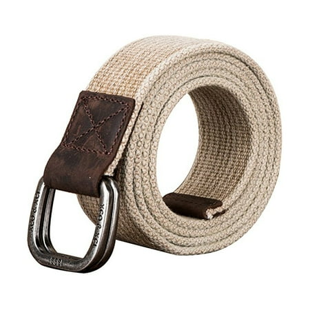 - Xhtang Double Metal Buckle Adjustable Sturdy Canvas Belt For Mens