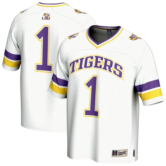 Unisex GameDay Greats #1 White LSU Tigers Collegiate Football Fashion Jersey