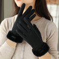 thumbnail image 1 of Guantes de lana de cachemira para mujer, bonitos guantes de invierno para montar, cálidos, acolchados, con pantalla táctil, resistentes al frío y para esquiar, 1 of 6
