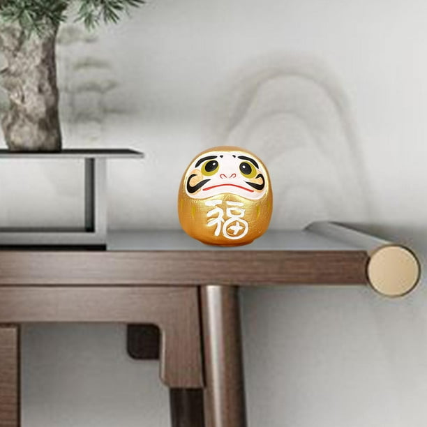 rockible Piccola Bambola Daruma in Ceramica, Scultura d rockible Piccola Bambola Daruma in Ceramica, Scultura d