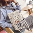 thumbnail image 3 of Kukuzhu Summer Women Tassel Beach Shoulder Bag Bohemian Crochet Messenger Bags, 3 of 7