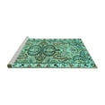 thumbnail image 2 of Ahgly Company Machine Washable Indoor Rectangle Persian Turquoise Blue Traditional Area Rugs, 5' x 7', 2 of 4