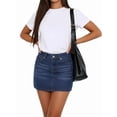 thumbnail image 2 of Womens Vintage Slim Fit Denim Mini Skirt Fashion Casual High Waist A Line Stretch Jeans Skirt XL, 2 of 7