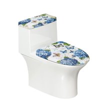 HELLHERO Butterfly Hydrangea Toilet Seat Lid Cover Set of 2 Piece Soft Toilet Seat Covers Set Non-Slip Household