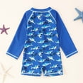 thumbnail image 6 of BOOMNY Toddler Baby Boys Swimsuits Long Sleeve Cartoon Shark Prints One Peice Rash Guard Swimsuit Soft Quickly Dry Bathing Suit Sets Suitable For Seaside, 6 of 6