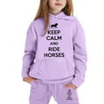 thumbnail image 4 of Tween Girls Winter Outfits 2 Piece Hoodie Jogger Set Casual Letter Print Pullover With Pants Outfit Clothing Purple Size 10-11T, 4 of 4
