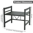 thumbnail image 3 of stusgo Extendable Microwave Shelf, Adjustable Toaster Oven Rack Kitchen Counter Top Organizer Stand, 2-Tier with 6 Hooks,110 lbs Weight Capacity, Black, 3 of 10