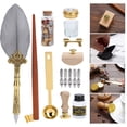 thumbnail image 3 of Feather Pen  Kit, Feather Dip Pen Set, Possess Simple Shape Durable To Use, Retro European Style With Metal Two-Leg Pen Holder, For Home Gifts, 3 of 8