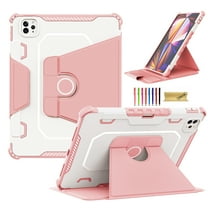 Dteck 360 Rotating Case for iPad 9th/8th/7th Generation, iPad 10.2 Case with Pencil Holder, Auto Wake Sleep Smart Cover Premium Folio Flip Stand Case for 10.2" iPad 9/8/7, Pink