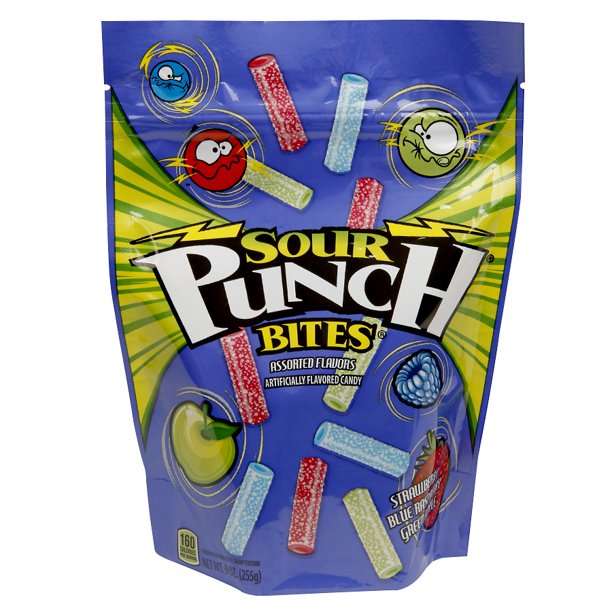Sour Punch Bites Assorted 9.0 Oz (Pack of 2)
