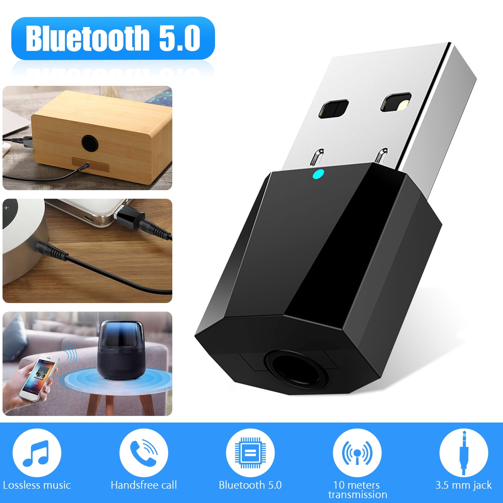 Bluetooth USB 3.5MM Receiver Adapter, EEEkit Bluetooth USB