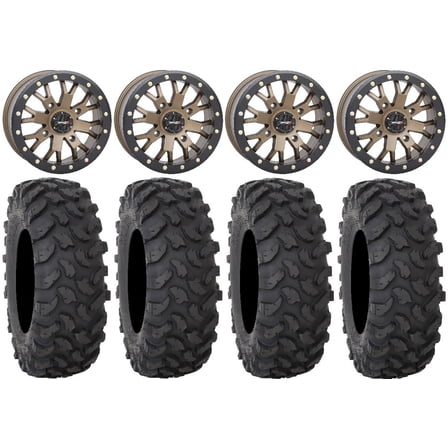 System 3 SB-4 Bronze (4 3) 15" Wheels 33" XTR370 Tires Kawasaki Teryx Mule
