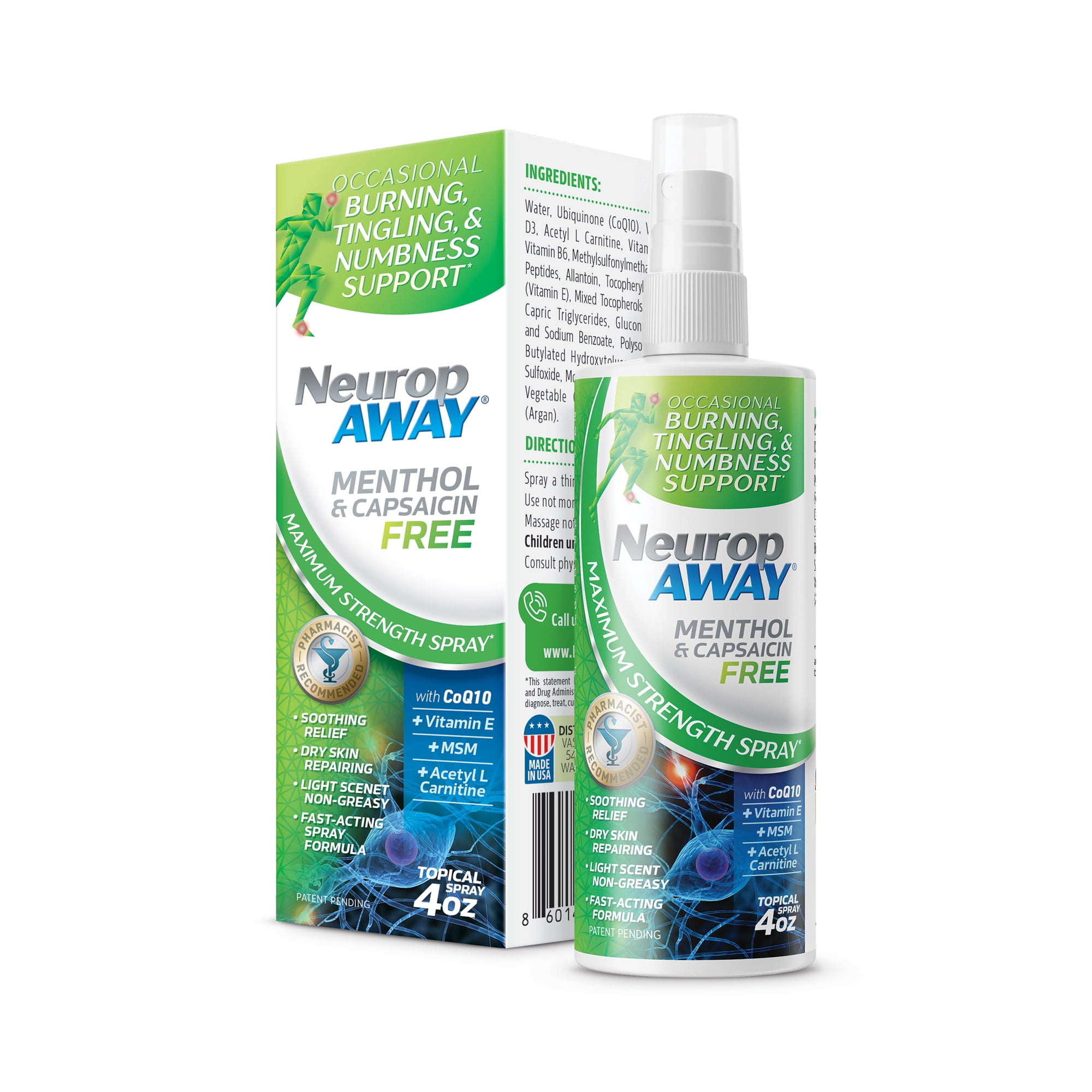 NeuropAWAY® Menthol Free Spray for Hands and Feet