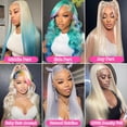 thumbnail image 4 of 26 Inch 613 Lace Front Wig Human Hair Blonde 13X6 HD Transparent Lace Front Wigs Human Hair 180% Density Blonde Glueless Wigs Human Hair 613 HD Straight Lace Frontal Wig, 4 of 9